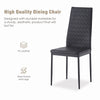 Grey Tempered Glass Dining Table & 4pcs Black Faux Leather Dining Chairs Set