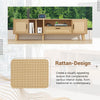 TV Stand 180 cm Entertainment Unit with Doors Drawer Rattan Sideboard Cabinet