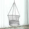 Garden Outdoor Patio Hammock Chair Cotton Rope Macrame Hanging Swing Chair Grey