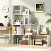 Wooden Storage Organizer 4-Tier Stepped Bookshelf-White