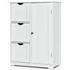 Storage Cabinet Bathroom Floor Cabinet Freestanding Storage Cupboard w/ 3 Drawer