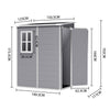 5x4ft Lean To Garden Shed Plastic Storage Tool House Pent Roof & Windor, Grey UK