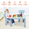 3 Piece Kids Table and Chair Set Toddler Activity Desk and Chairs-Blue