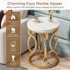 Tribesigns Modern Round End Table with Thick Faux Marble Top, 20“ Side Table