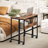 80 cm Foldable Computer Desk on Wheels for Small Spaces Rustic Brown