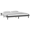 LED Bed Frame Grey 135x190 cm Double Solid Wood