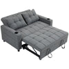 2 Seater Pull Out Sofa Bed with Pockets for Living Room Charcoal Grey
