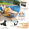 Portable Patio Sun Lounger with Detachable Pillow & Pocket-Beige