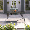 Black Tempered Glass Garden Dining Table Outdoor Large Coffee Table+Parasol Hole