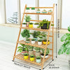Bamboo Ladder Shelf 4-Tier Plant Stand Storage Rack Wooden Flower Shelf