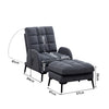Faux Suede Recliner Chair Armchair With Footstool Lazy Lounger Home Cinema Seat
