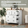 Chest of Drawers Wood 5 Drawers Cabinet Storage Organiser Unit for Bedroom White