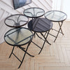 Garden Table Folding Mesh Chair Balcony Coffee Bistro Furniture w/ Umbrella Hole