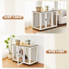 Wooden Puppy Cage Furniture Style Dog Crate End Table Pet Kennel House w/ Doors
