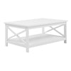 2 Tier Wooden Coffee End Side Table Modern White with Storage Shelf Living Room