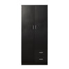 Modern 2 Door 2 Drawer Wardrobe with Shelf Hanging Rail Clothes Storage Cupboard