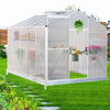 4x6/6x6/8x6/10x6FT Walk-In Greenhouse Aluminium Frame / Polycarb Panel Silver
