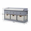 Hallway Bench Shoe Rack Entrance Storage Ottoman Cabinet Wicker Drawers Baskets