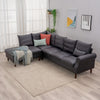 L-Shaped Corner Sofa, Sectional Couch with Built-in USB Port Chaise