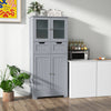 Bathroom Storage Cabinet Tall Freestanding Floor Wood Cabinet Storage Organizer