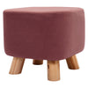 Square Upholstered Footstool Pouffe Stool Small Chair Seat with 4 Wooden Legs UK