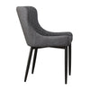 Pair Grey Faux Leather PU Dining Chairs Dining Room Chair Retro Modern Kitchen