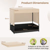 Outdoor Dog Shelter Elevated Rattan Dog House w/Cushioned Bed