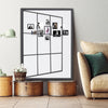 Black Industrial Style Black Metal Window Style Metal Frame Wall Mirror Decor