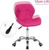 Computer Desk Chair Office Cushioned Chair Chrome Legs Swivel Fabric/PU/Velvet
