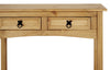 Console Table 2 Drawer Corona Hall Mexican Solid Pine Waxed