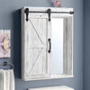 Bathroom Mirror Cabinet Wall Mounted Storage Unit MDF Wooden Shelves Vanity UK