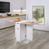 Rolling Drop Leaf Dining Table W.4 Stools Wooden Folding Kitchen Expandable Desk