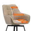 2x Swivel Faux Leather Dining Chairs Padded Seat Dining Room Chair Beige Modern