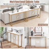 Long Sofa Side Table Narrow Accent Table w/Adjustable Foot Pads-White