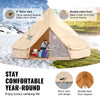 Canvas Bell Tent 3m/9.8ft 4-Season Canvas Tent for Camping with Stove Jack
