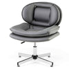 Upholstered Computer Chair Modern Swivel Armless Task Chairs-Grey