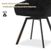 2x Black Rotatable Dining Chairs Velvet Seat Metal Leg Swivel Kitchen Modern