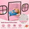 Kids Play Tent Large Playhouse w/ Side Storage Pocket-Pink + Grey
