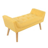 Fabric Upholstered Bedroom Bed End Bench Hallway Stool Chair Window Seat Yellow