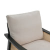 Rattan Armrest Leisure Armchair Fabric Accent Chair Wooden Frame Single Sofa