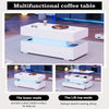 LED COFFEE TABLE WITH LIFT TOP AND STORAGE DRAWERS LIVING ROOM FURNITURE WHITE