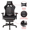 Gaming Chair with Bluetooth Speakers RGB LED Lights & Reclining Footrest Black