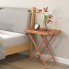 Patio Wooden Side Table Outdoor Folding End Table X-shaped Frame Brown
