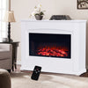 34" Electric Fireplace LED Log Fire Flame White Fire Surround Mantlepiece Heater