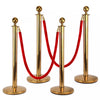 Barrier Posts Crowd Control Stanchion Velvet Ropes Bank Queue Pole Gold Red 4pc