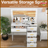 Dressing Table Set Vanity Makeup Desk with Large Mirror 3-Color LED Lights White