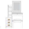 Dressing Table With Led Lights Sliding Mirror 4 Drawers Vanity Table Makeup Desk