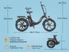 Hillmiles 20" Folding Electric Bike 36V 13Ah 250W City Ebike 15.5mph Fat Tire UK