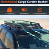 Heavy-Duty 130 x 91 x 17 cm Cargo Basket Roof Rack Cargo Carrier-Black