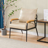 Single/Double/Triple Sofa Armchair Faux Leather Cushion Seat Metal Frame Armrest